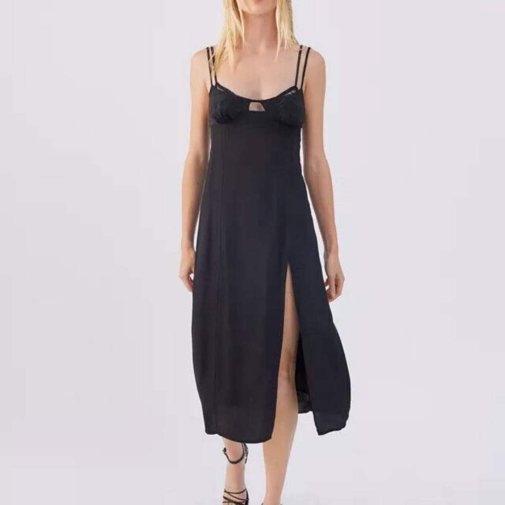 UO Dara Lace Trim Midi Dress